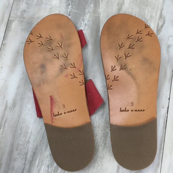 Beek Finch Leather Pink Toe Ring Sandal 9 - Picture 9 of 12